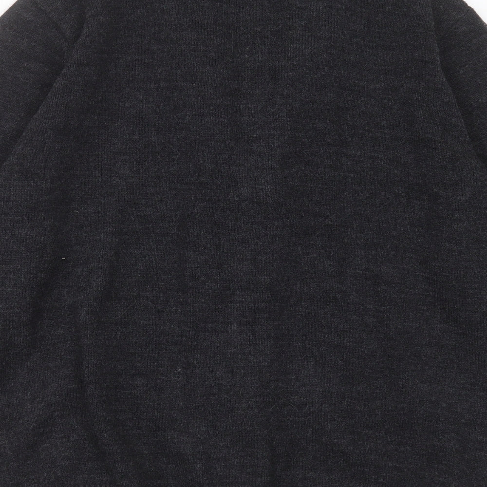 River Island Mens Grey Collared  Acrylic Cardigan Jumper Size M