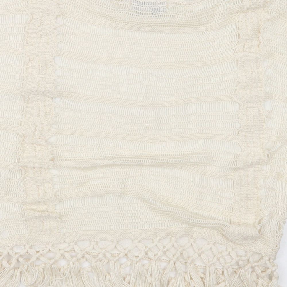 Papaya Womens Ivory Round Neck Striped Acrylic Pullover Jumper Size 12