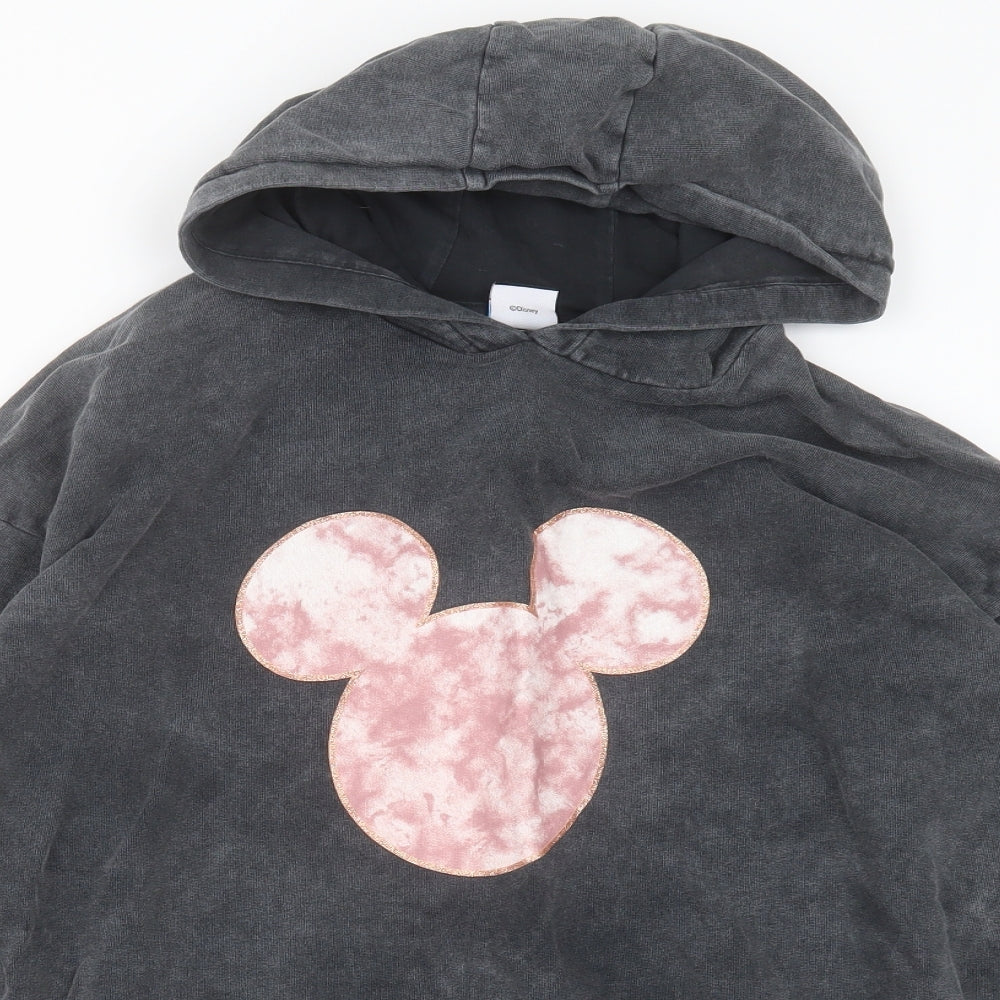 George Girls Grey  Cotton Pullover Hoodie Size 13-14 Years   - disney