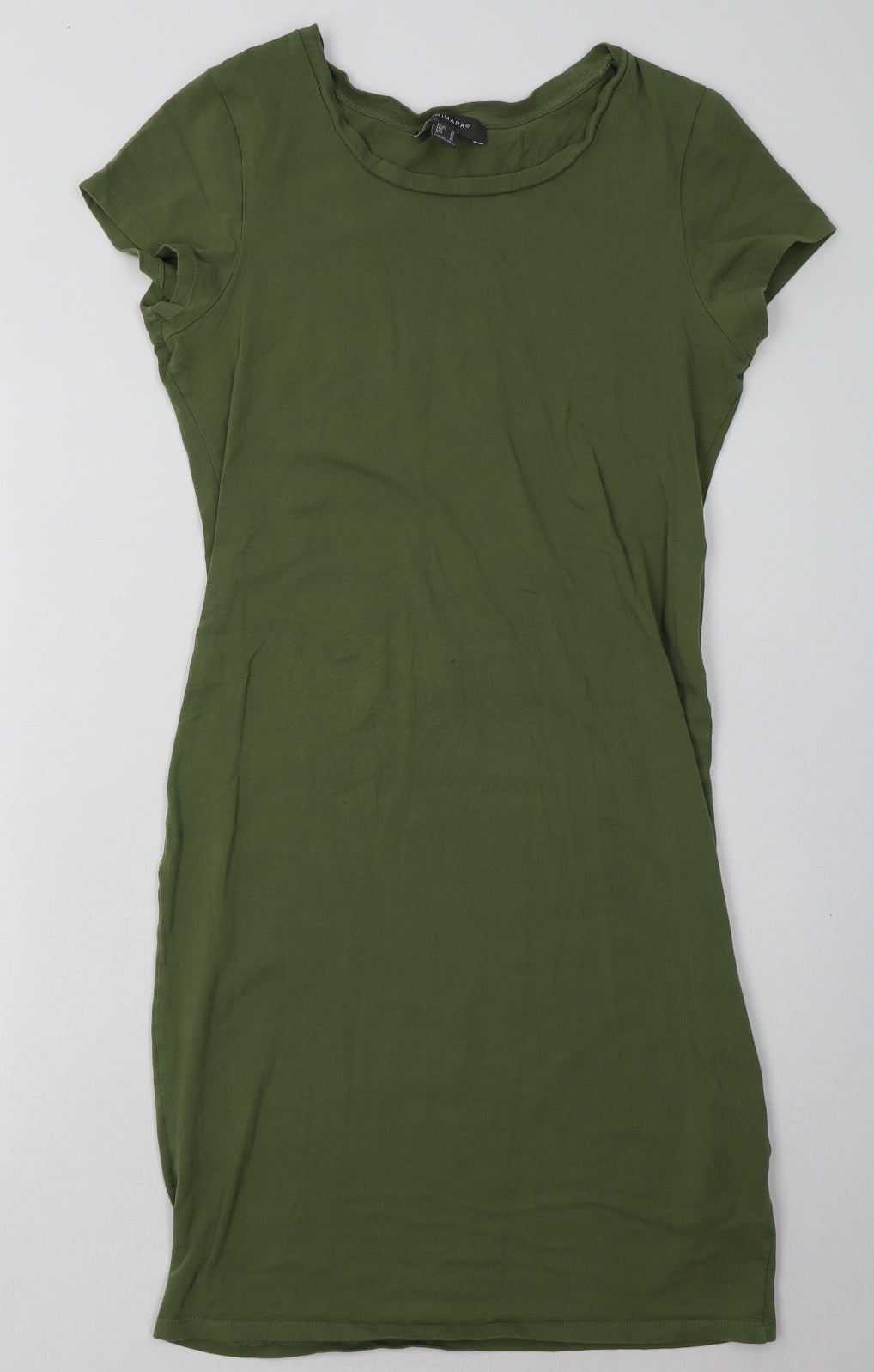 primaek Womens Green  Cotton T-Shirt Dress  Size 14  Crew Neck Pullover