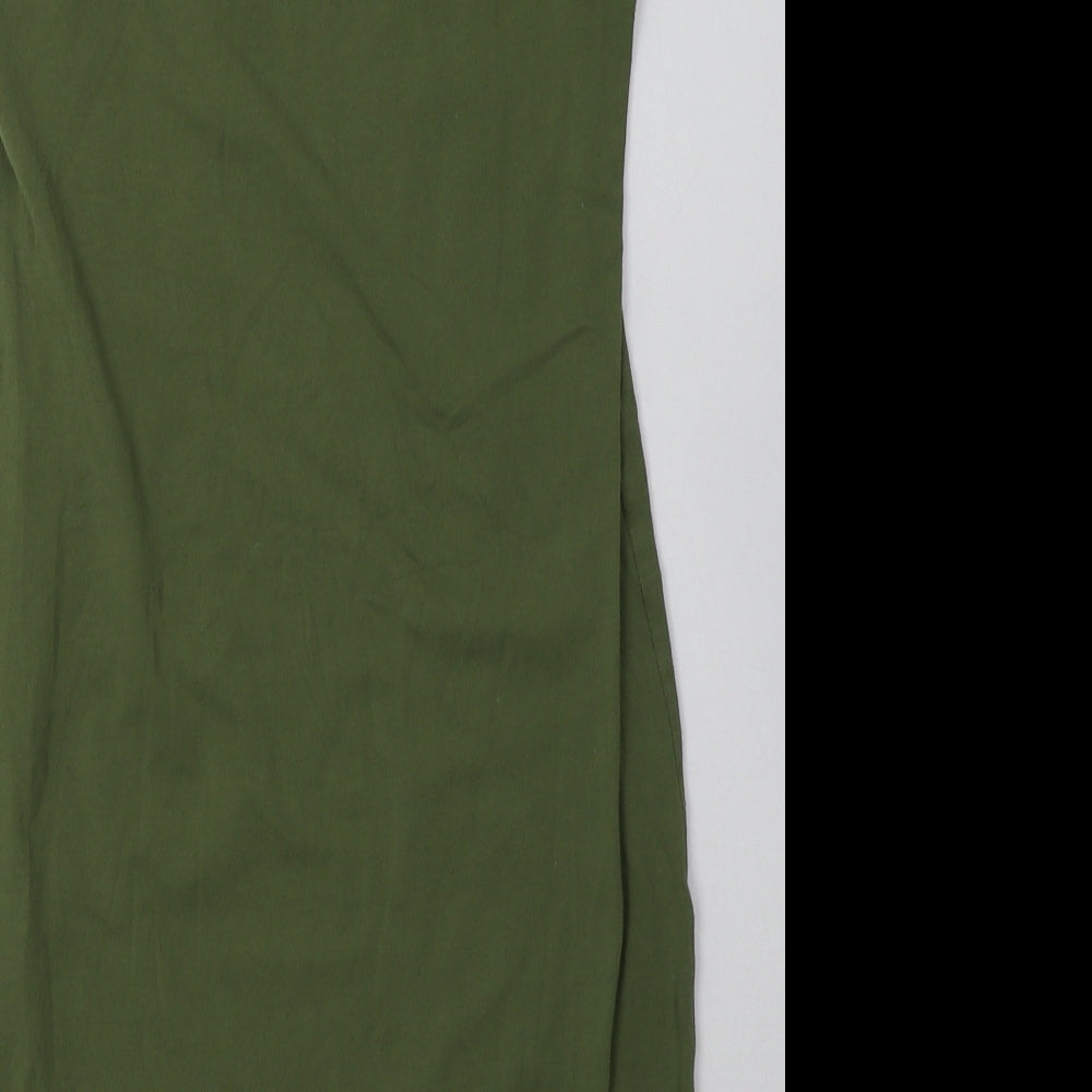 primaek Womens Green  Cotton T-Shirt Dress  Size 14  Crew Neck Pullover