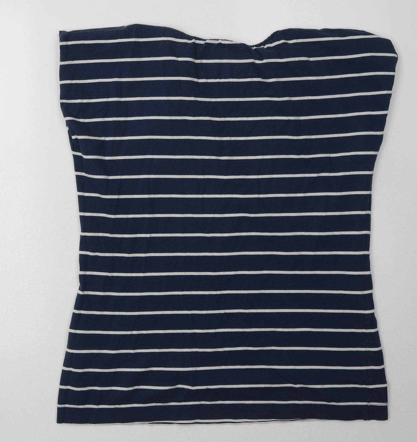 Brakeburn Womens Blue Striped Cotton Basic T-Shirt Size 12 Crew Neck