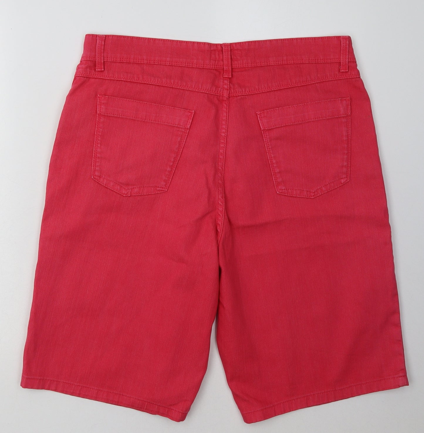 Marks and Spencer Womens Pink  Cotton Bermuda Shorts Size 16 L12 in Regular Button