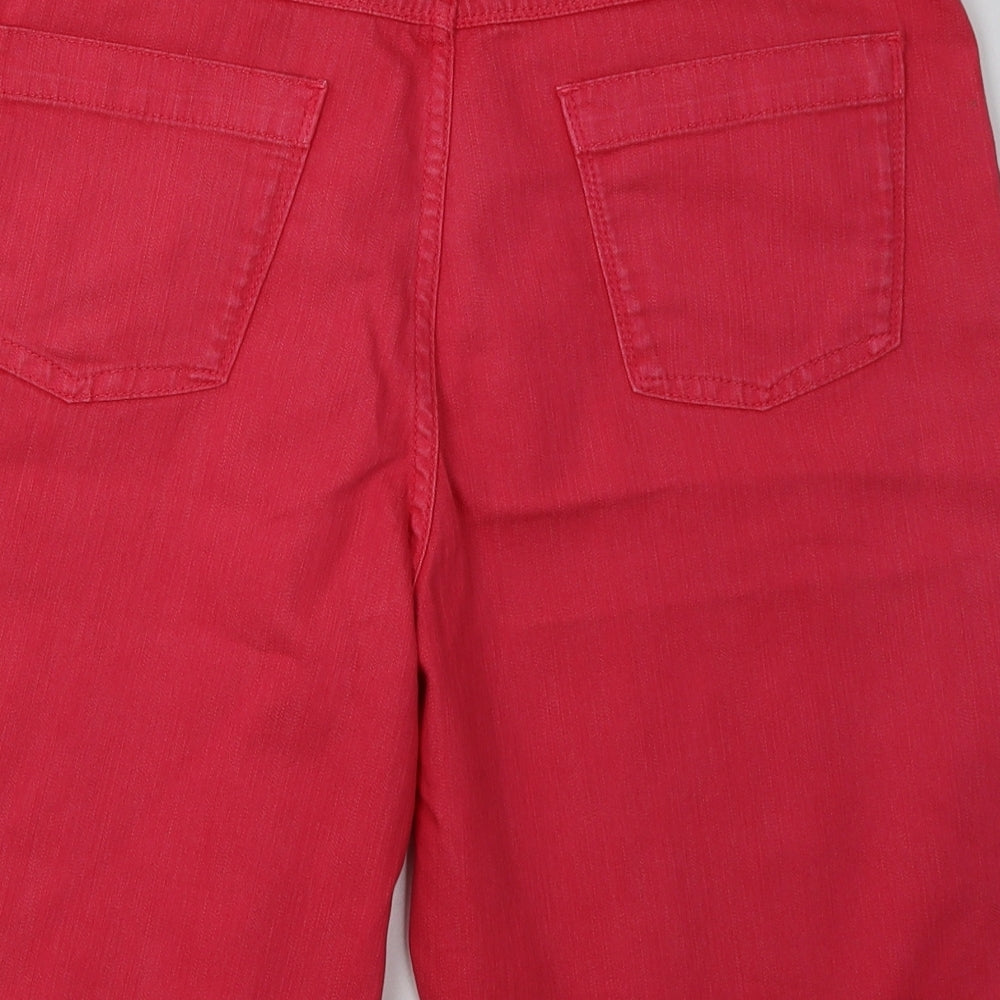 Marks and Spencer Womens Pink  Cotton Bermuda Shorts Size 16 L12 in Regular Button
