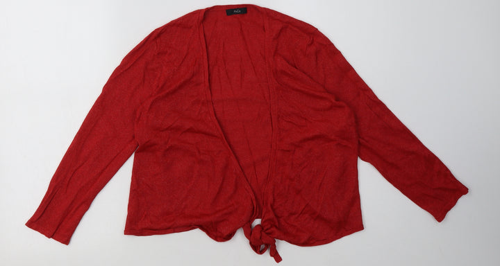 M&Co Womens Red V-Neck  Viscose Cardigan Jumper Size 12