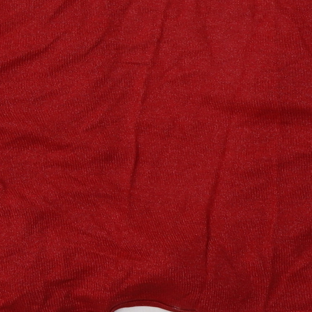 M&Co Womens Red V-Neck  Viscose Cardigan Jumper Size 12