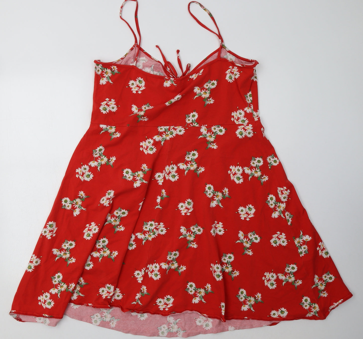 Dorothy Perkins Womens Red Floral Cotton A-Line  Size 18  V-Neck Pullover