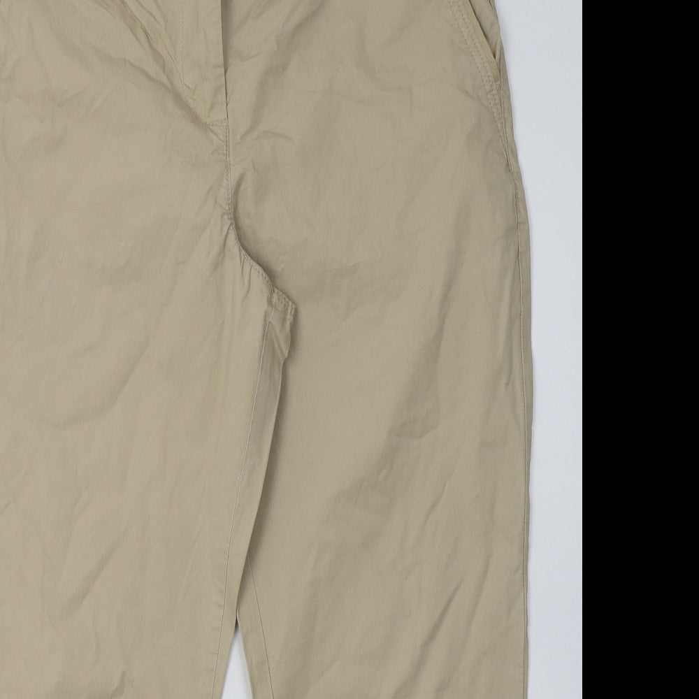 NXT Womens Beige  Cotton Chino Trousers Size 14 L29 in Regular Button