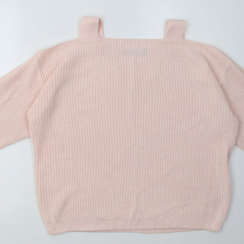 Marks and Spencer Womens Pink  Acrylic Pullover Sweatshirt Size L  Pullover