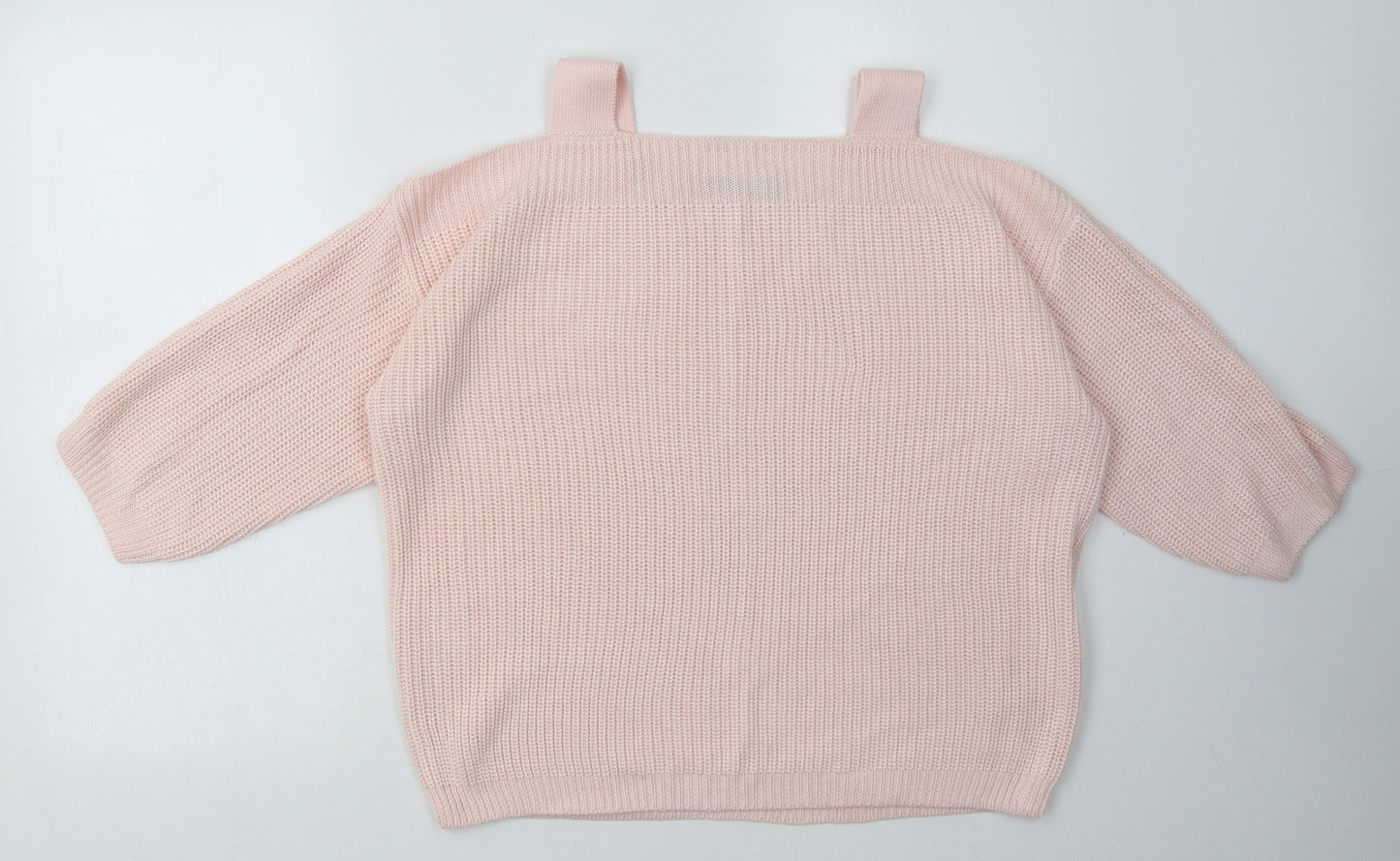 Marks and Spencer Womens Pink  Acrylic Pullover Sweatshirt Size L  Pullover