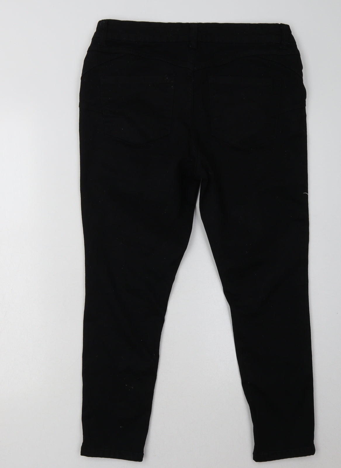 New Look Womens Black  Cotton Cropped Jeans Size 12 L24 in Regular