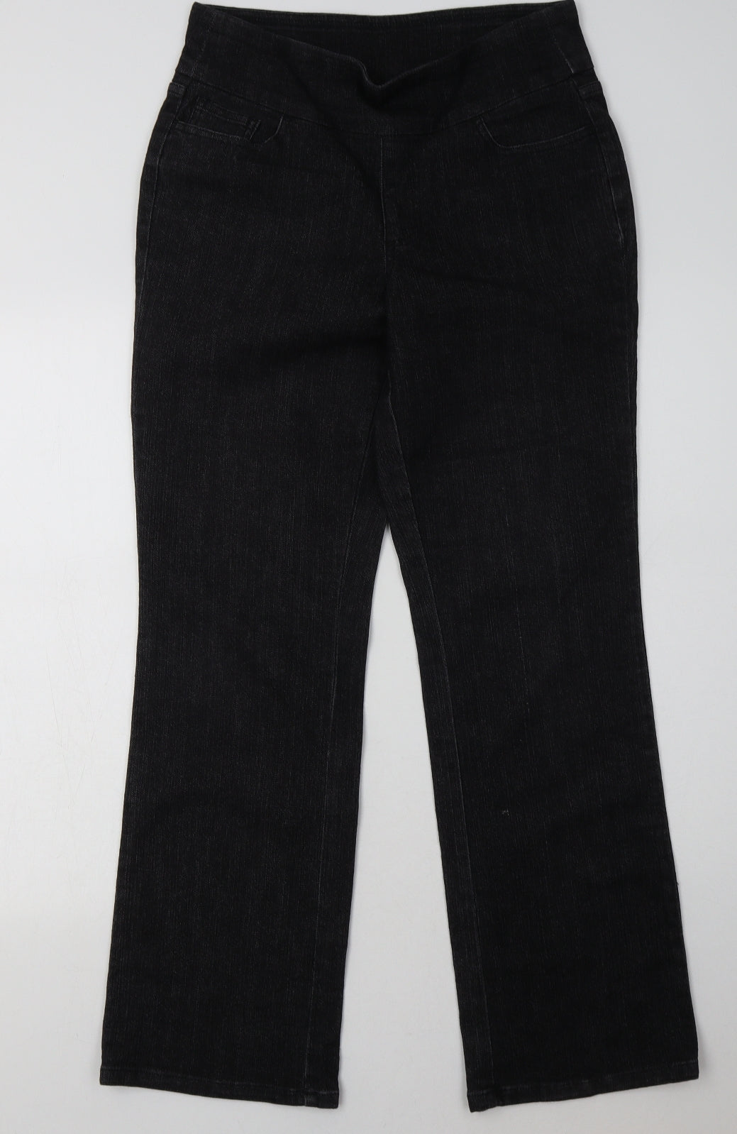 d&o Womens Black  Cotton Straight Jeans Size 12 L32 in Regular
