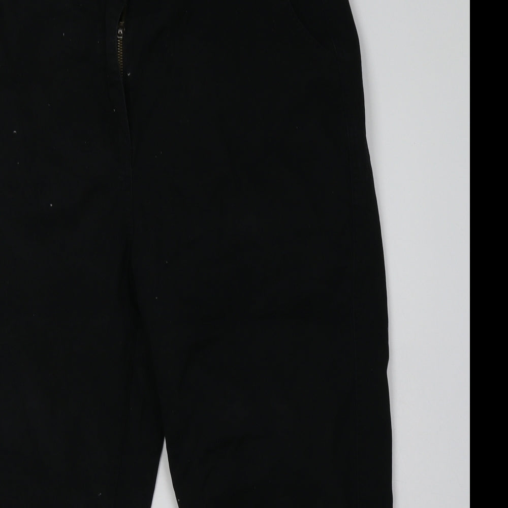 Matalan Womens Black  Cotton Cropped Trousers Size 16 L23 in Regular Button