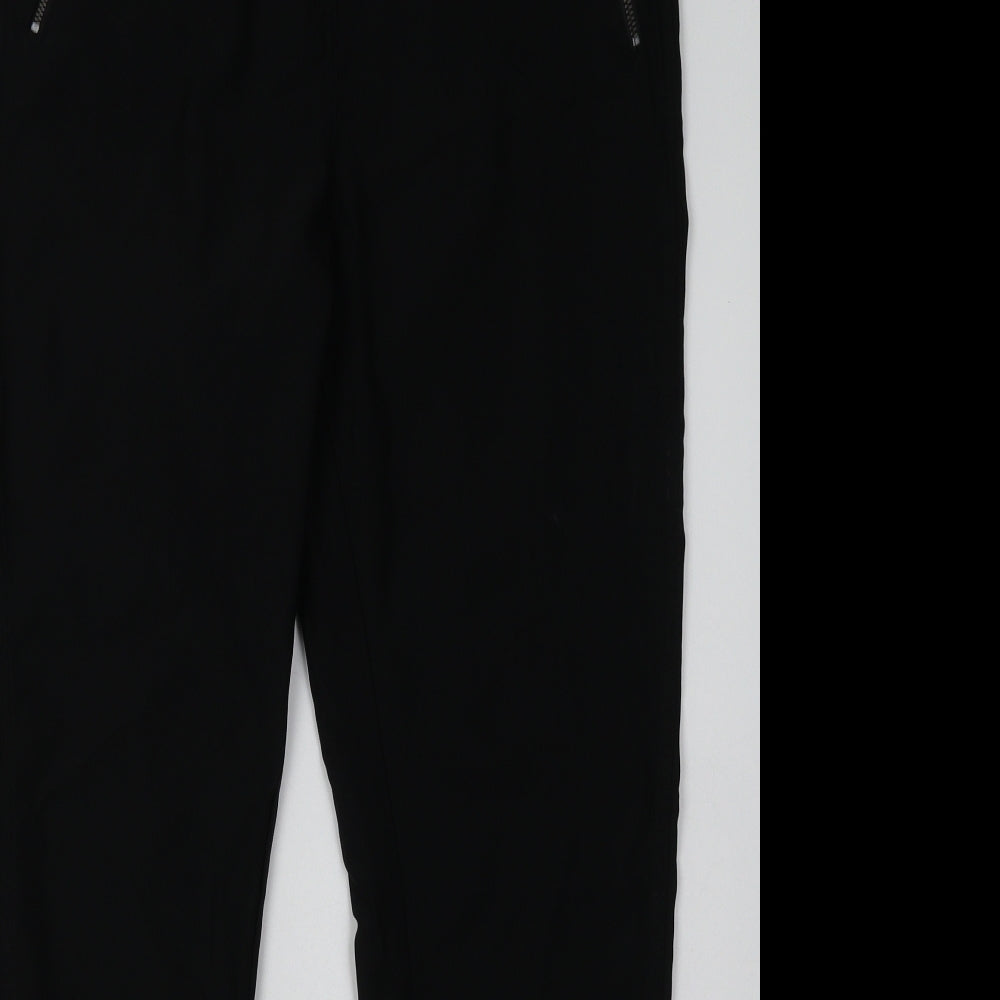 George Womens Black  Viscose Capri Trousers Size 16 L31 in Regular Buckle