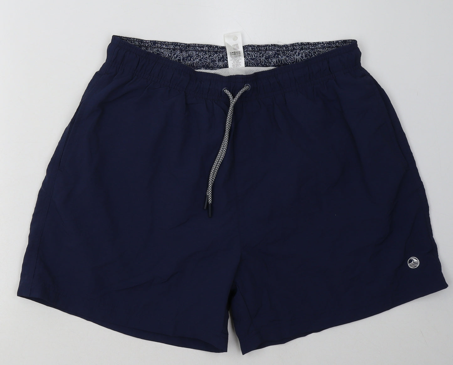 F&F Mens Blue  Polyester Sweat Shorts Size L L8 in Regular Tie