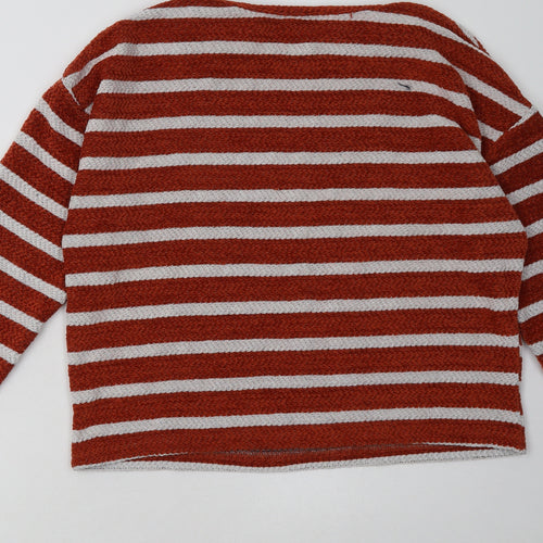 New Look Womens Brown Striped Polyester Pullover Sweatshirt Size M  Pullover