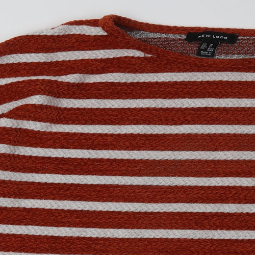 New Look Womens Brown Striped Polyester Pullover Sweatshirt Size M  Pullover