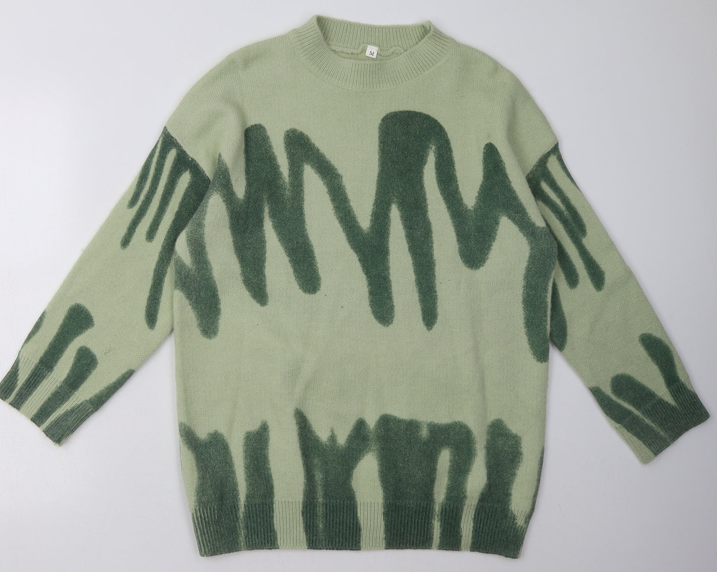 SheIn Womens Green Geometric Polyester Pullover Sweatshirt Size M  Pullover
