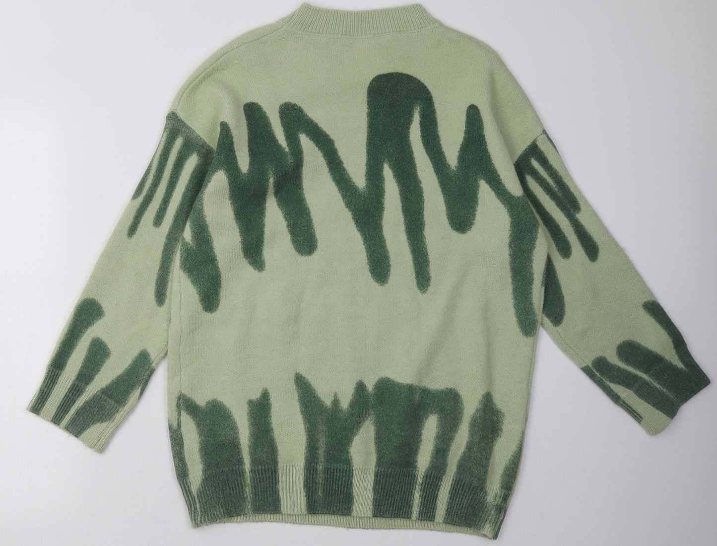 SheIn Womens Green Geometric Polyester Pullover Sweatshirt Size M  Pullover