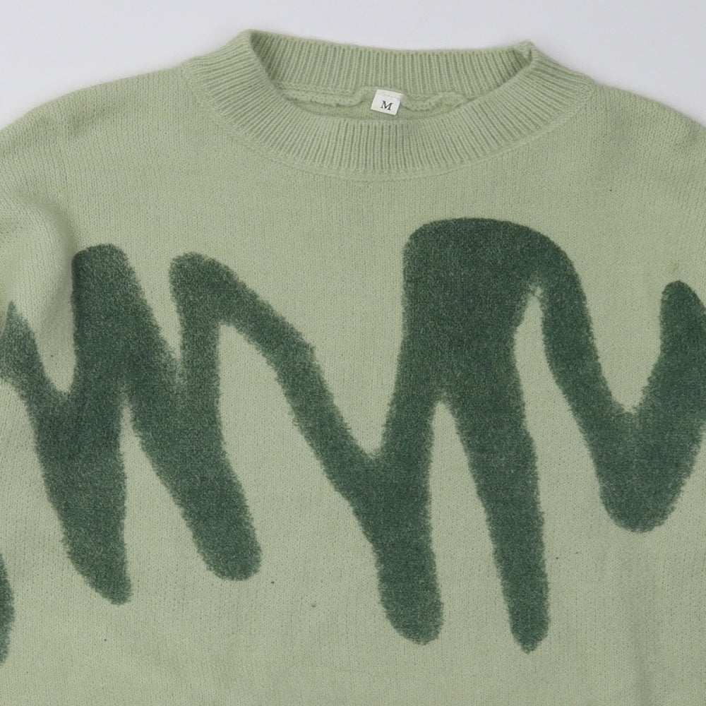 SheIn Womens Green Geometric Polyester Pullover Sweatshirt Size M  Pullover
