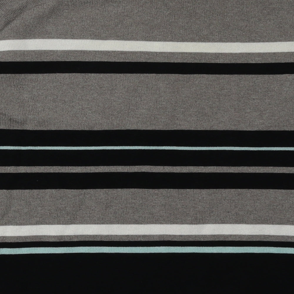 Marks and Spencer Womens Grey Striped Cotton Pullover Sweatshirt Size 8  Pullover