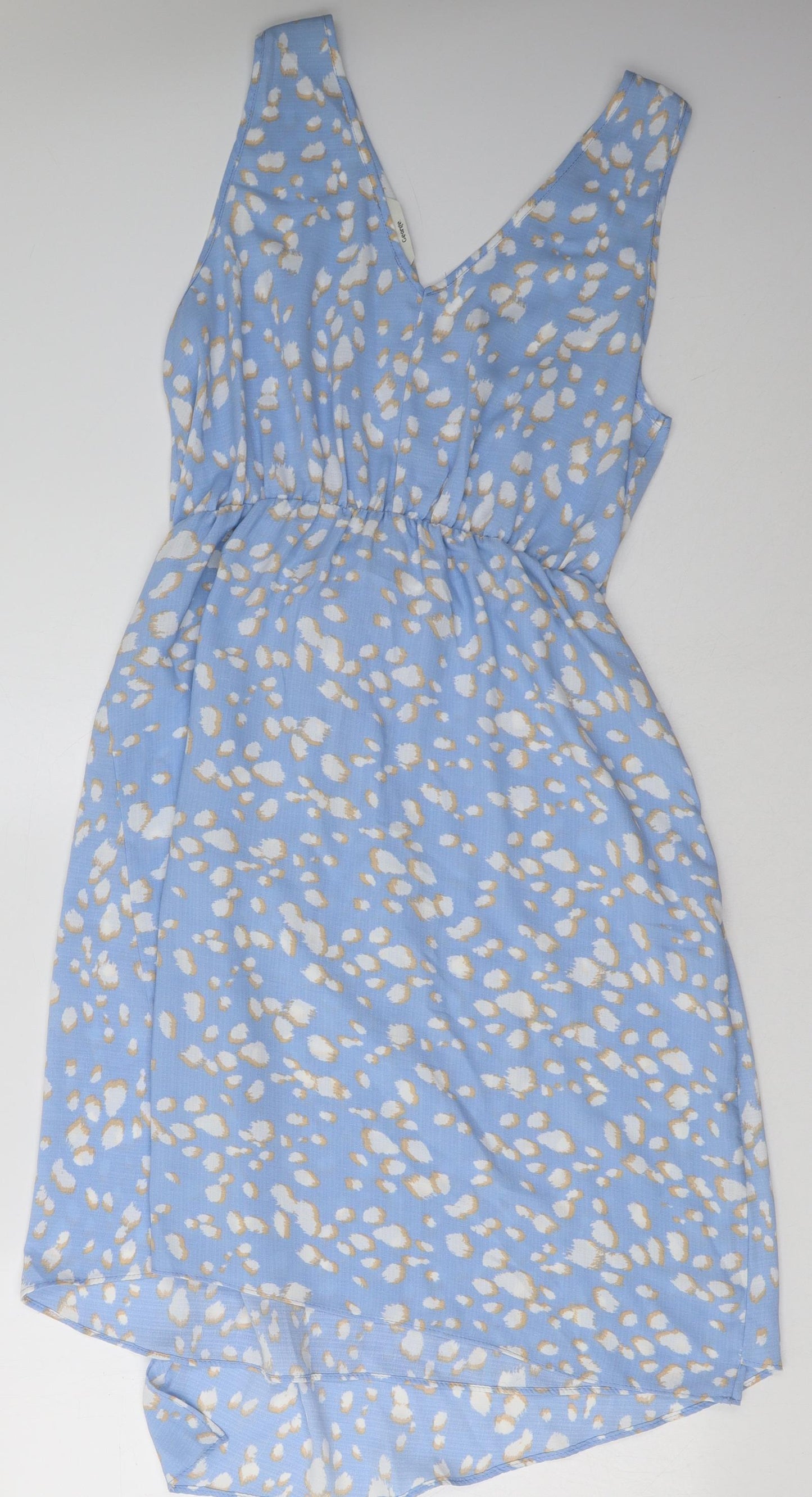 George Womens Blue Animal Print Polyester A-Line  Size 14  V-Neck Pullover