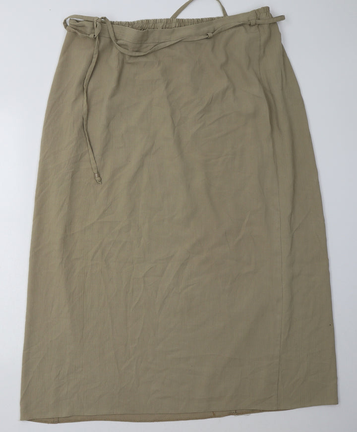 Evans Womens Beige Polyester A-Line Skirt Size 22 Tie