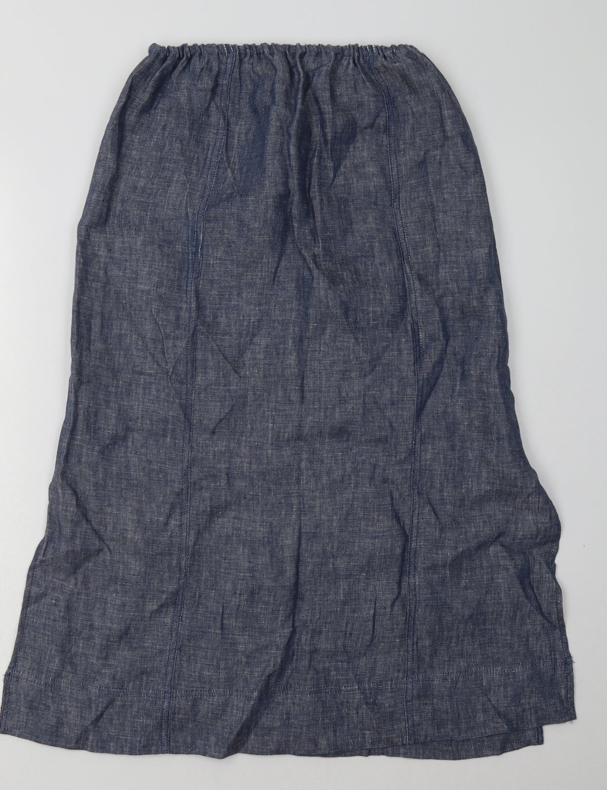 White Stuff Womens Blue  Linen A-Line Skirt Size 8