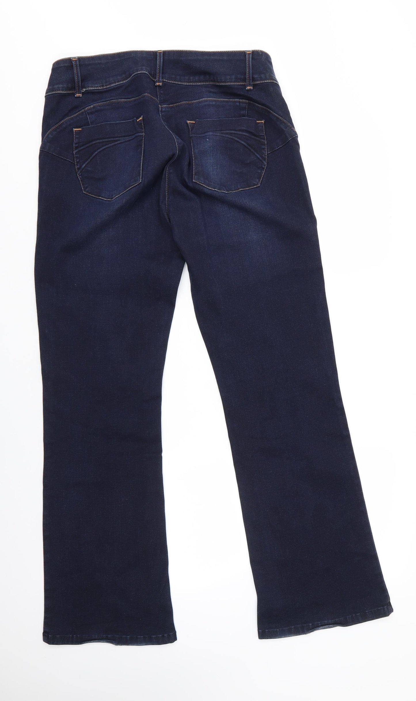 NEXT Womens Blue  Cotton Bootcut Jeans Size 18 L30 in Regular