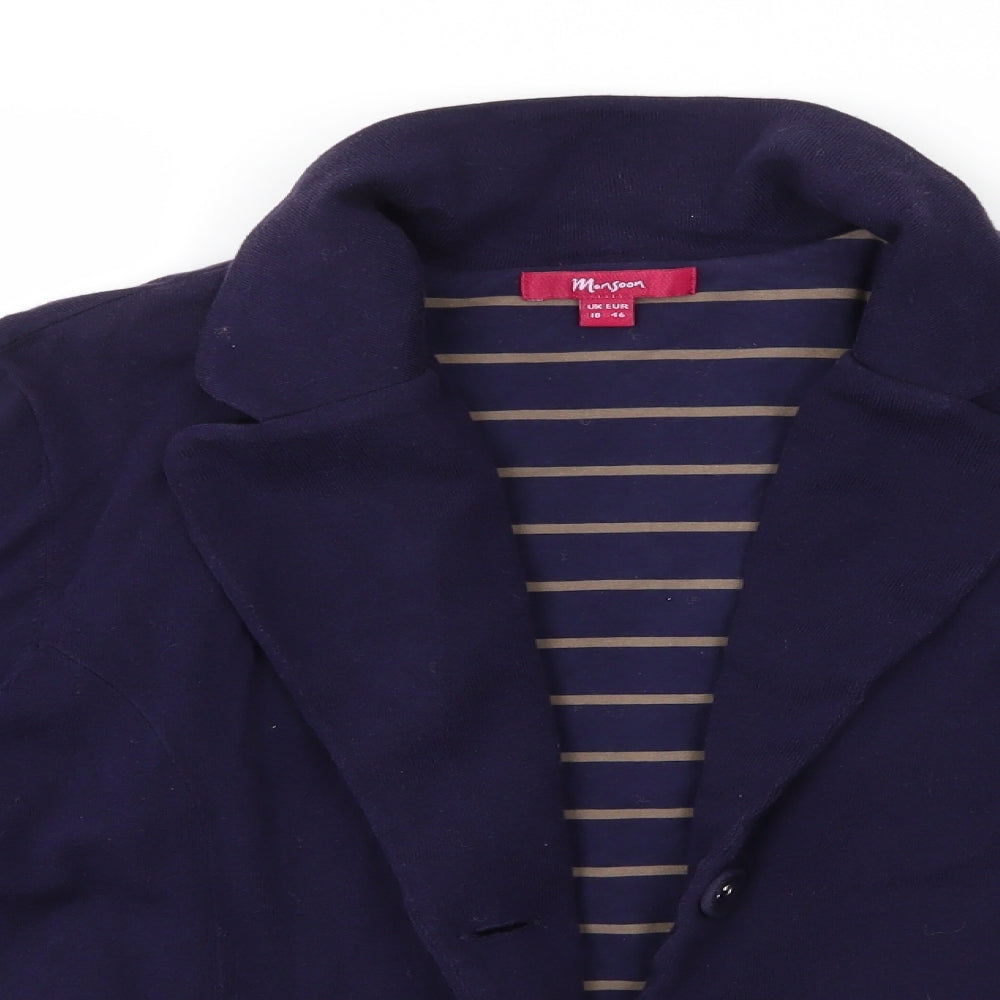 Monsoon Womens Blue   Jacket Blazer Size 18