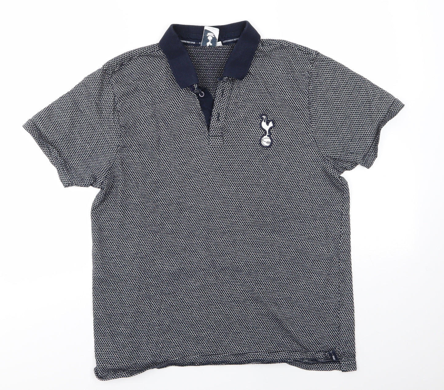 Tottenham Hotspur Mens Blue  100% Cotton  Polo Size L Collared