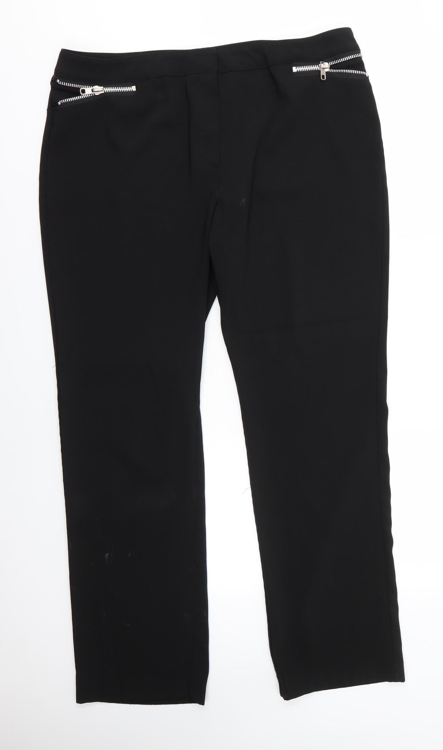 Littlewoods Womens Black  Polyester Dress Pants Trousers Size 18 L31 in Regular