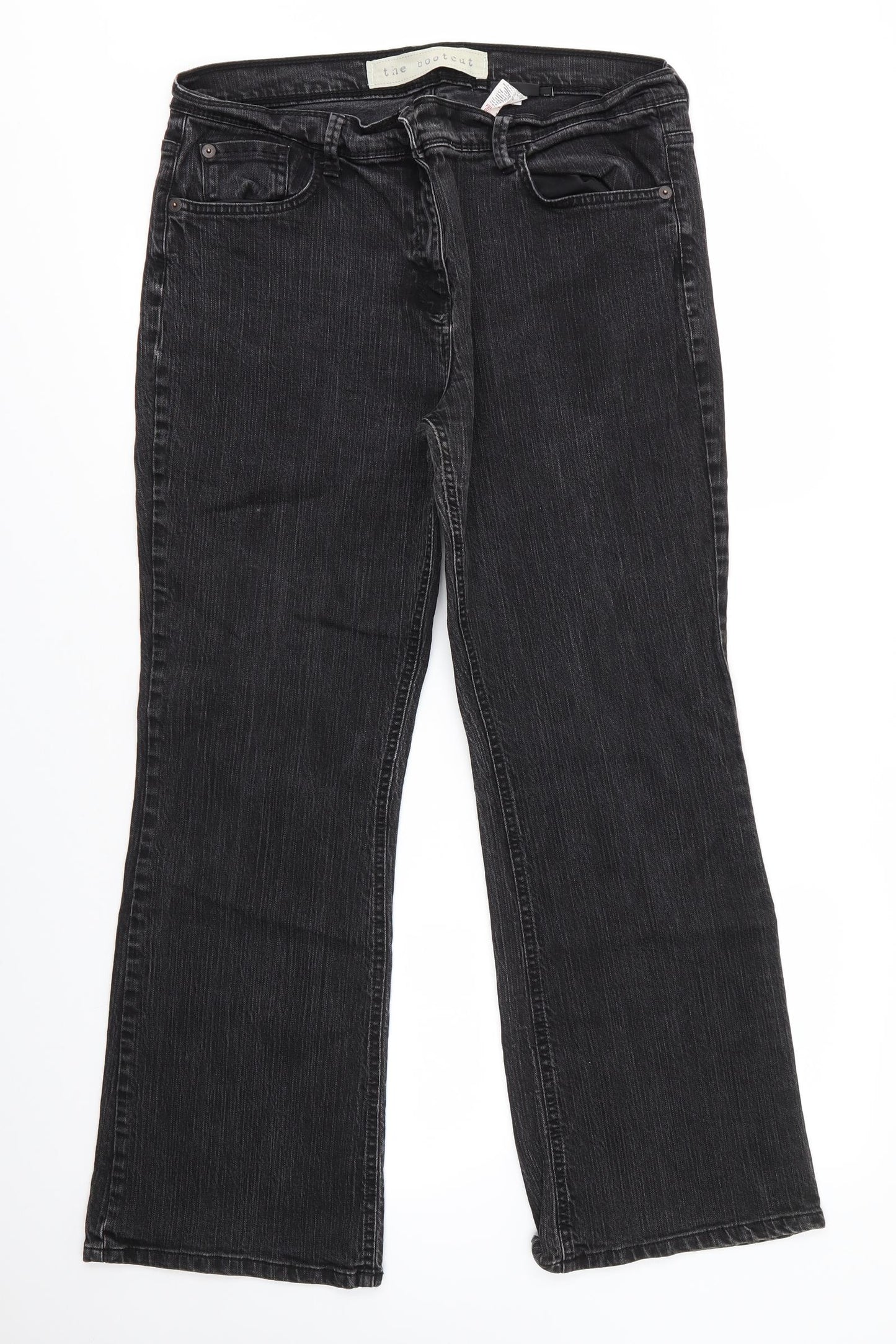 NEXT Womens Grey  Cotton Bootcut Jeans Size 18 L29 in Regular
