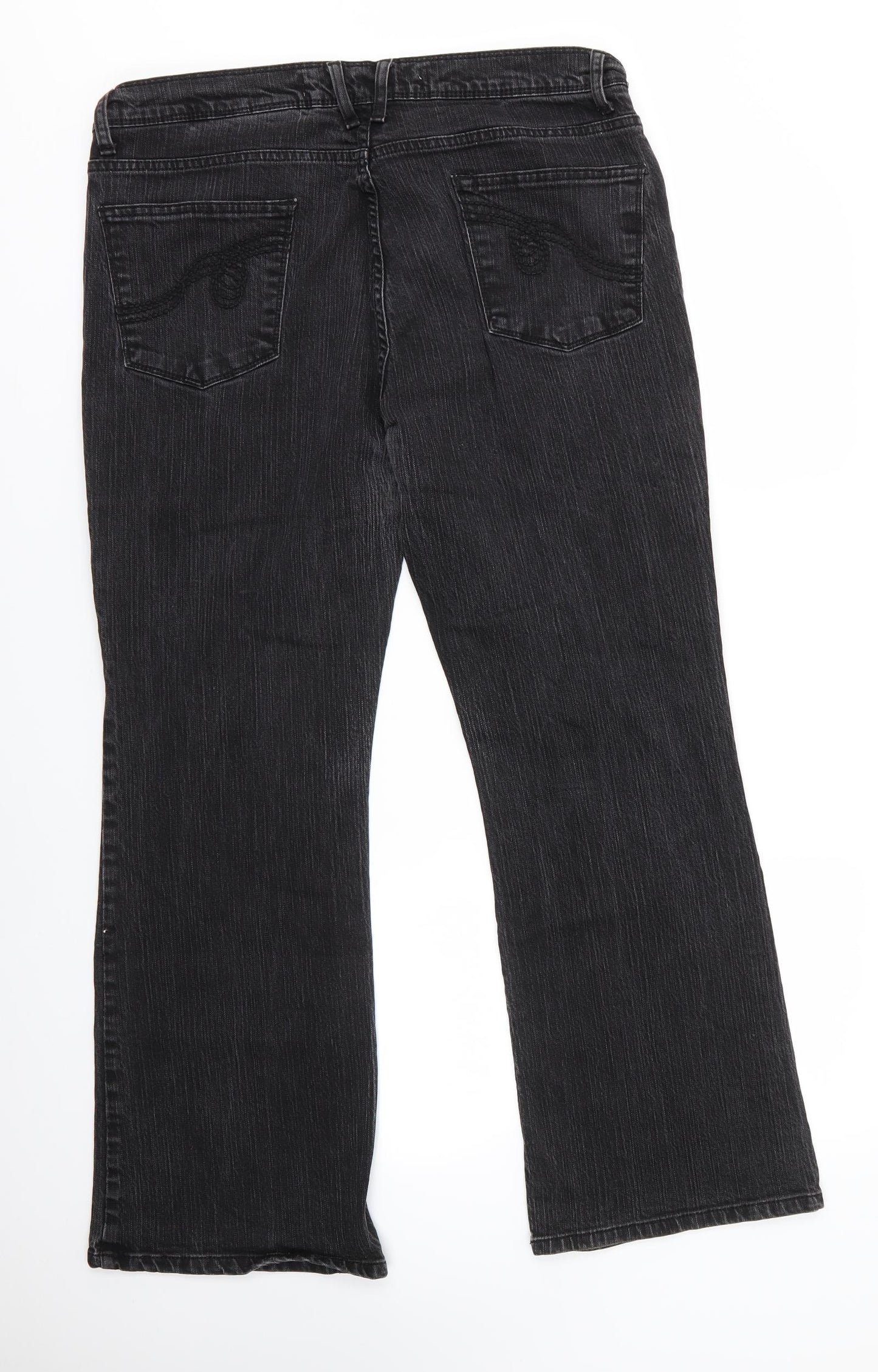 NEXT Womens Grey  Cotton Bootcut Jeans Size 18 L29 in Regular