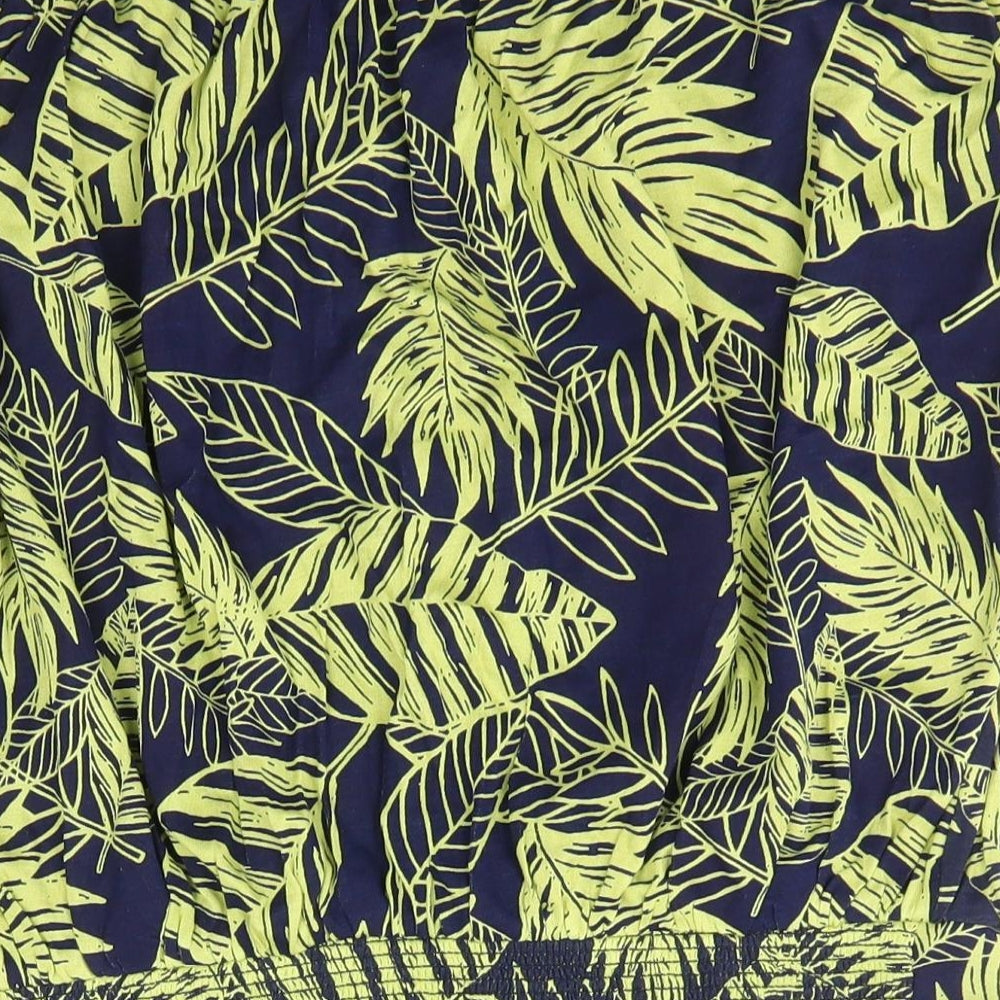 Debenhams Womens Green Floral Viscose Basic Blouse Size 18 Off the Shoulder