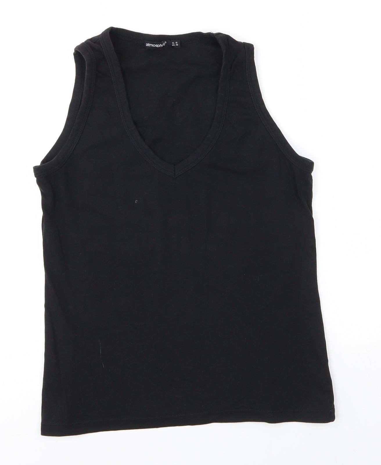 Priimark Womens Black  100% Cotton Basic Tank Size 16 V-Neck