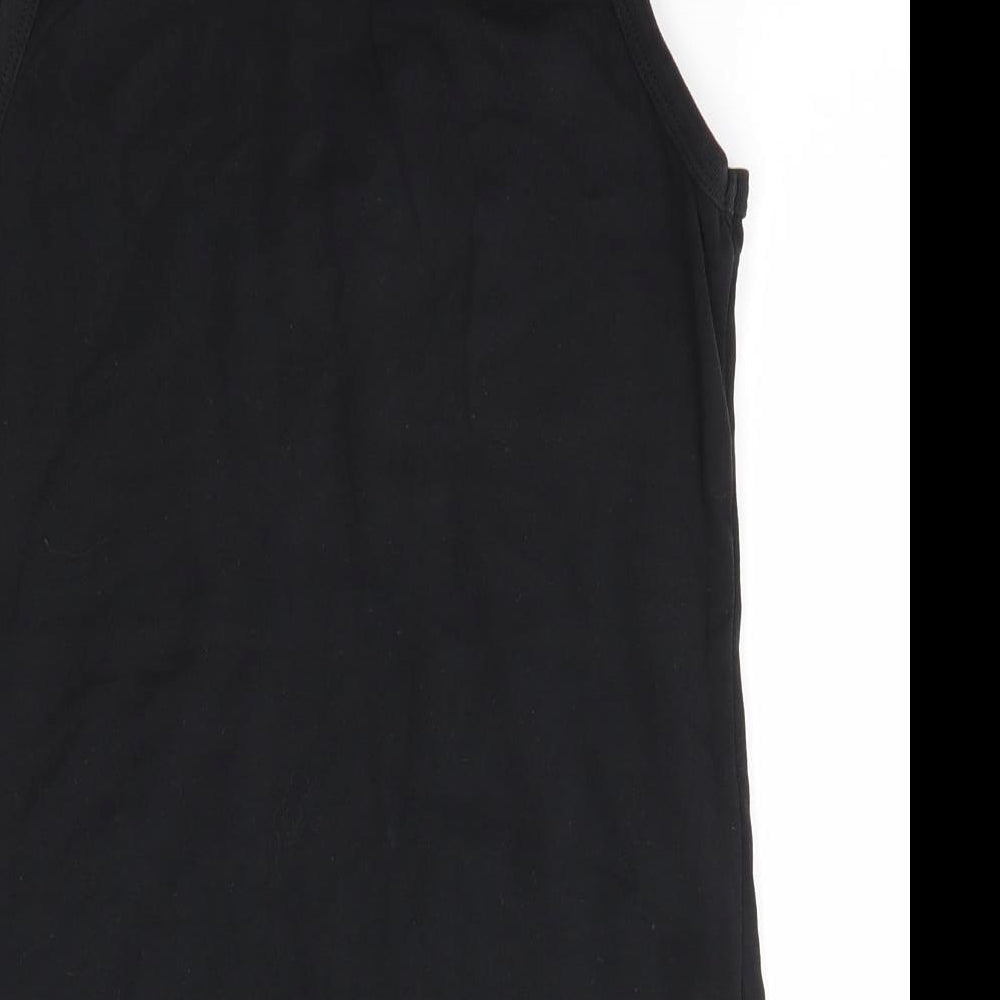 Priimark Womens Black  100% Cotton Basic Tank Size 16 V-Neck
