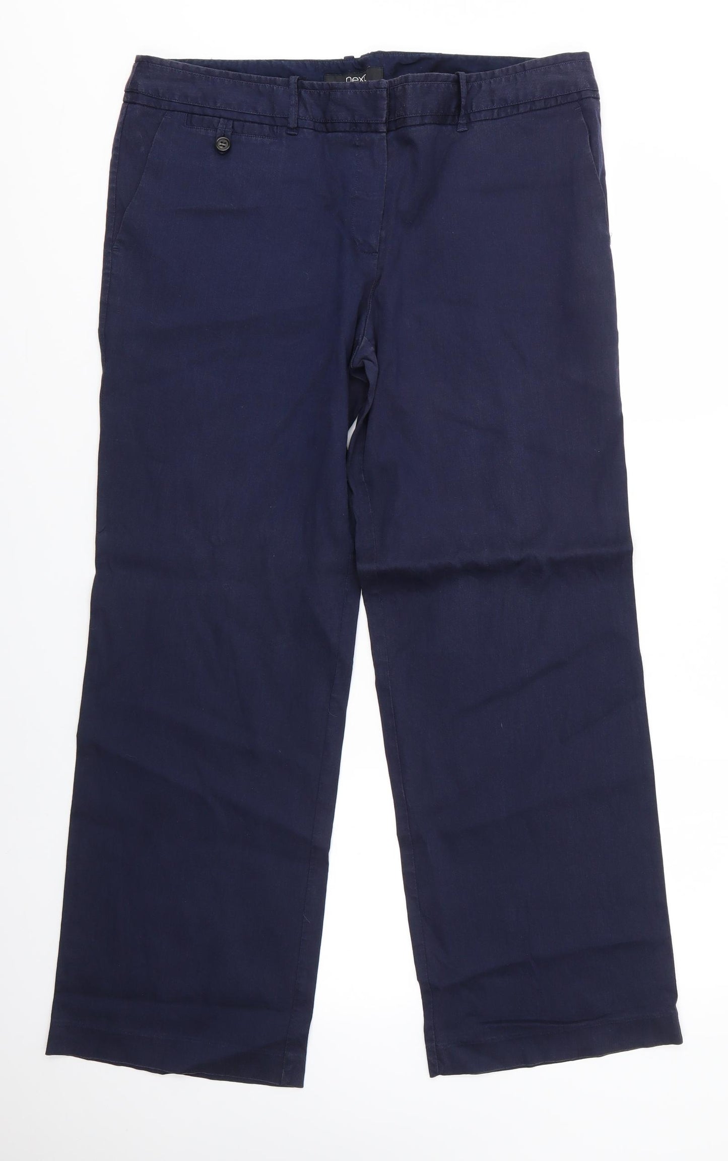 NEXT Womens Blue  Cotton Trousers  Size 18 L30 in Regular