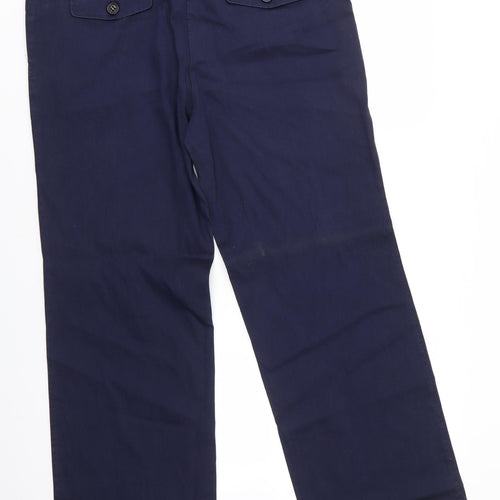 NEXT Womens Blue  Cotton Trousers  Size 18 L30 in Regular
