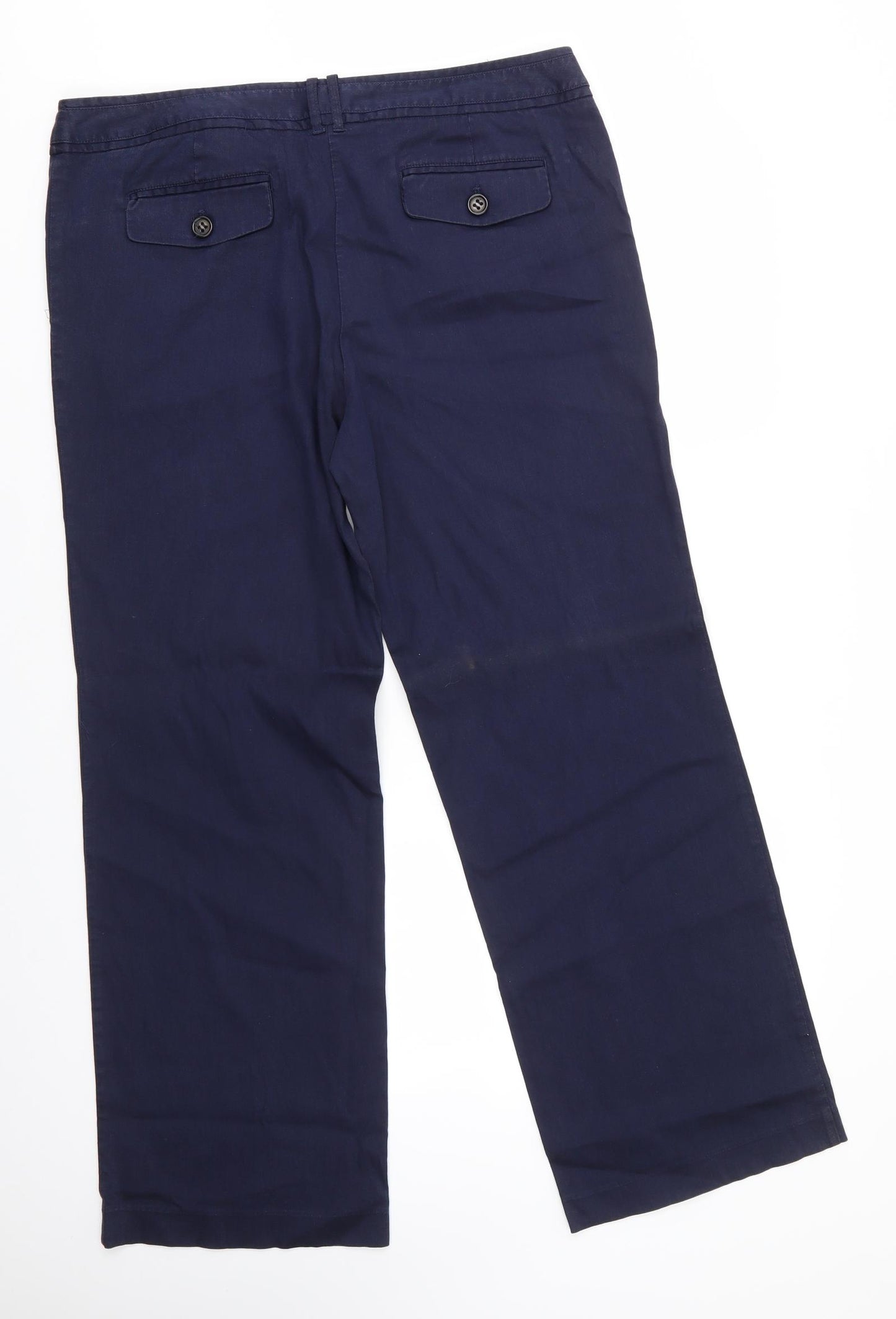 NEXT Womens Blue  Cotton Trousers  Size 18 L30 in Regular