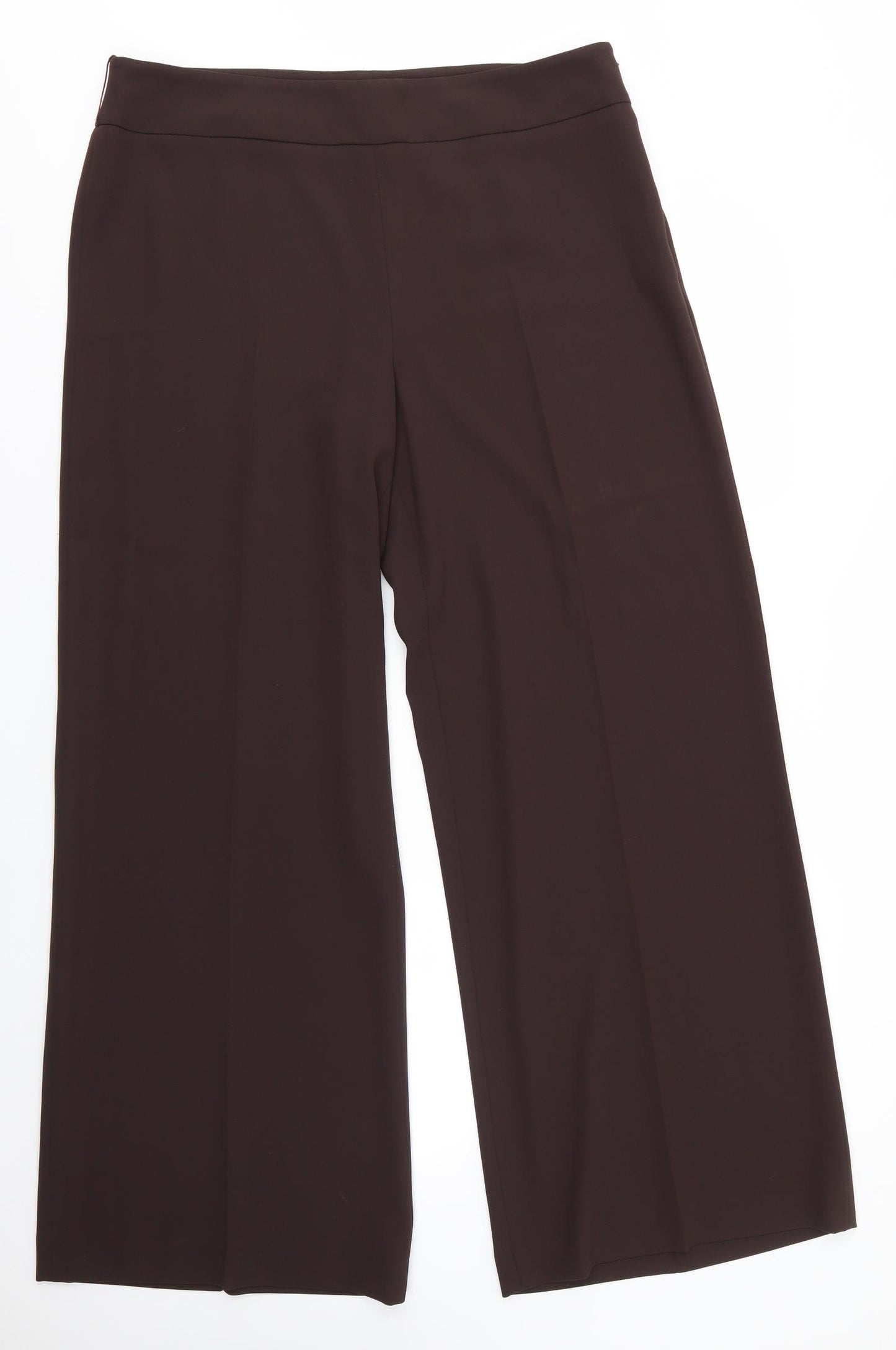 Wallis Womens Brown  Polyester Dress Pants Trousers Size 16 L32 in Regular