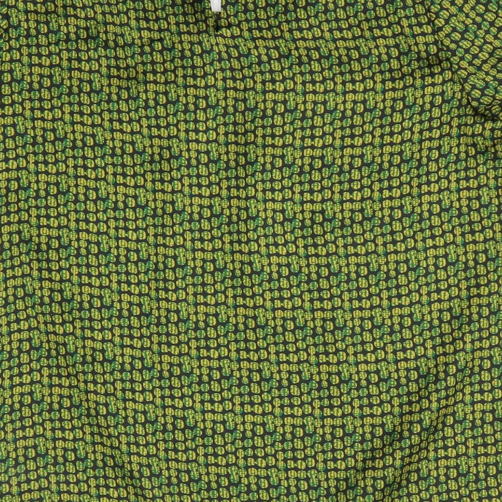 Debenhams Womens Green Polka Dot Polyester Basic Blouse Size 18 Round Neck