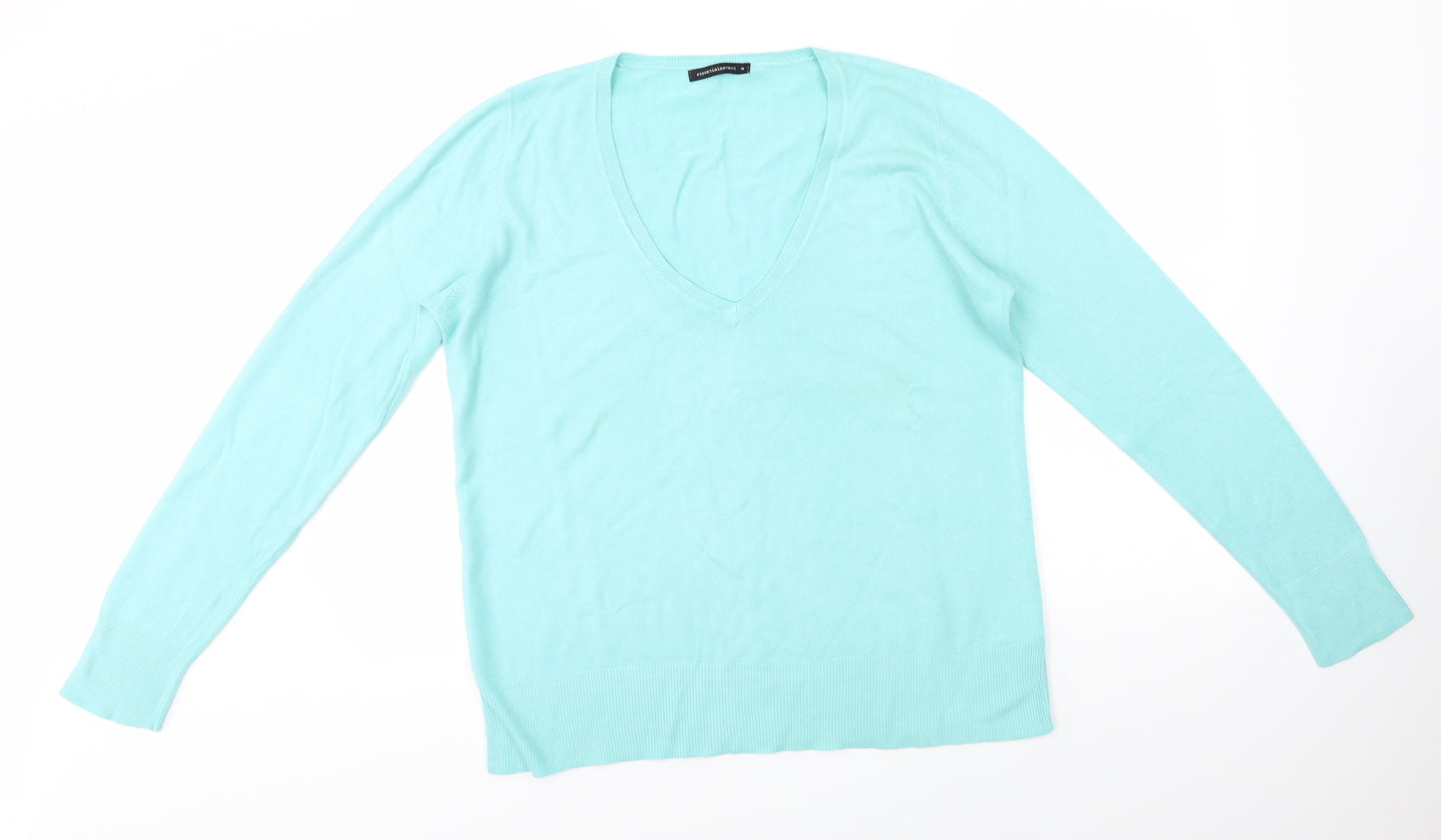 NEXT Womens Blue V-Neck  Acrylic Pullover Jumper Size 18