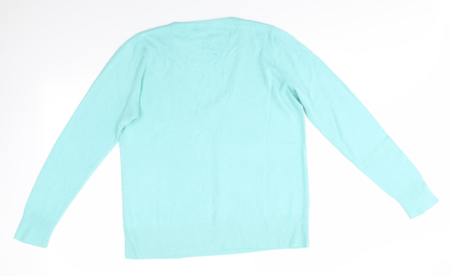 NEXT Womens Blue V-Neck  Acrylic Pullover Jumper Size 18