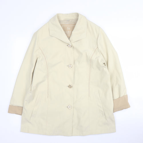 Isabell Womens Beige   Overcoat Coat Size 12  Button