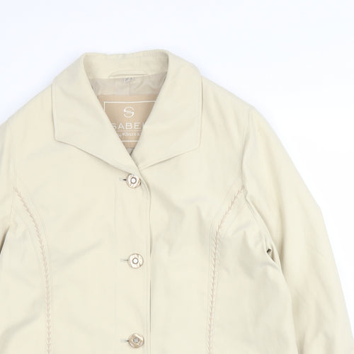 Isabell Womens Beige   Overcoat Coat Size 12  Button