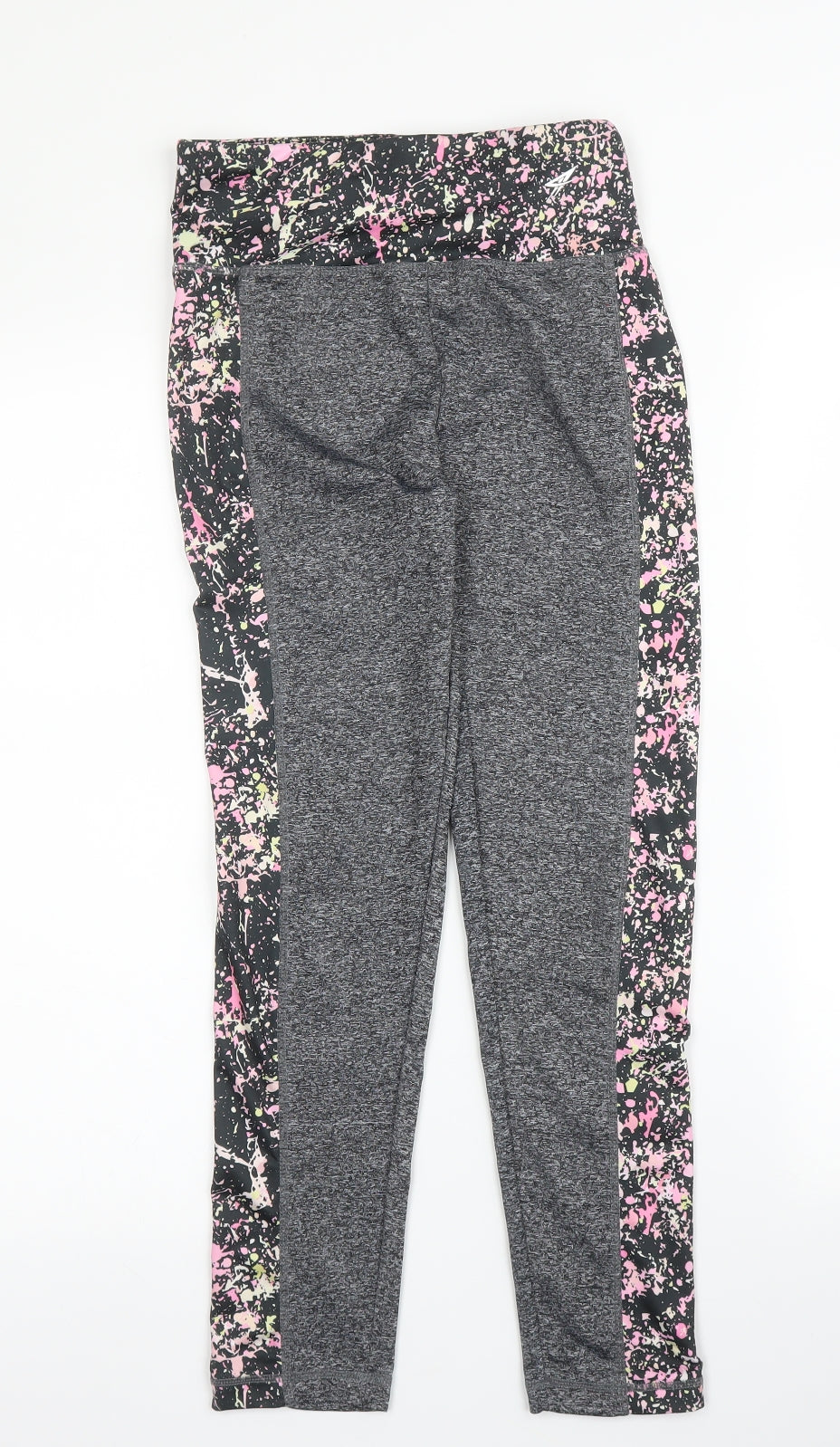 Primark Girls Grey Flecked Polyester Carrot Trousers Size 12 Years L24 in Regular