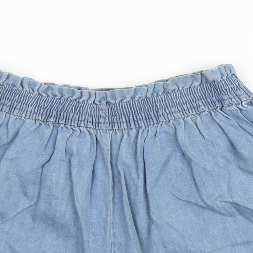 NEXT Girls Blue  Cotton Paperbag Shorts Size 12 Years  Regular