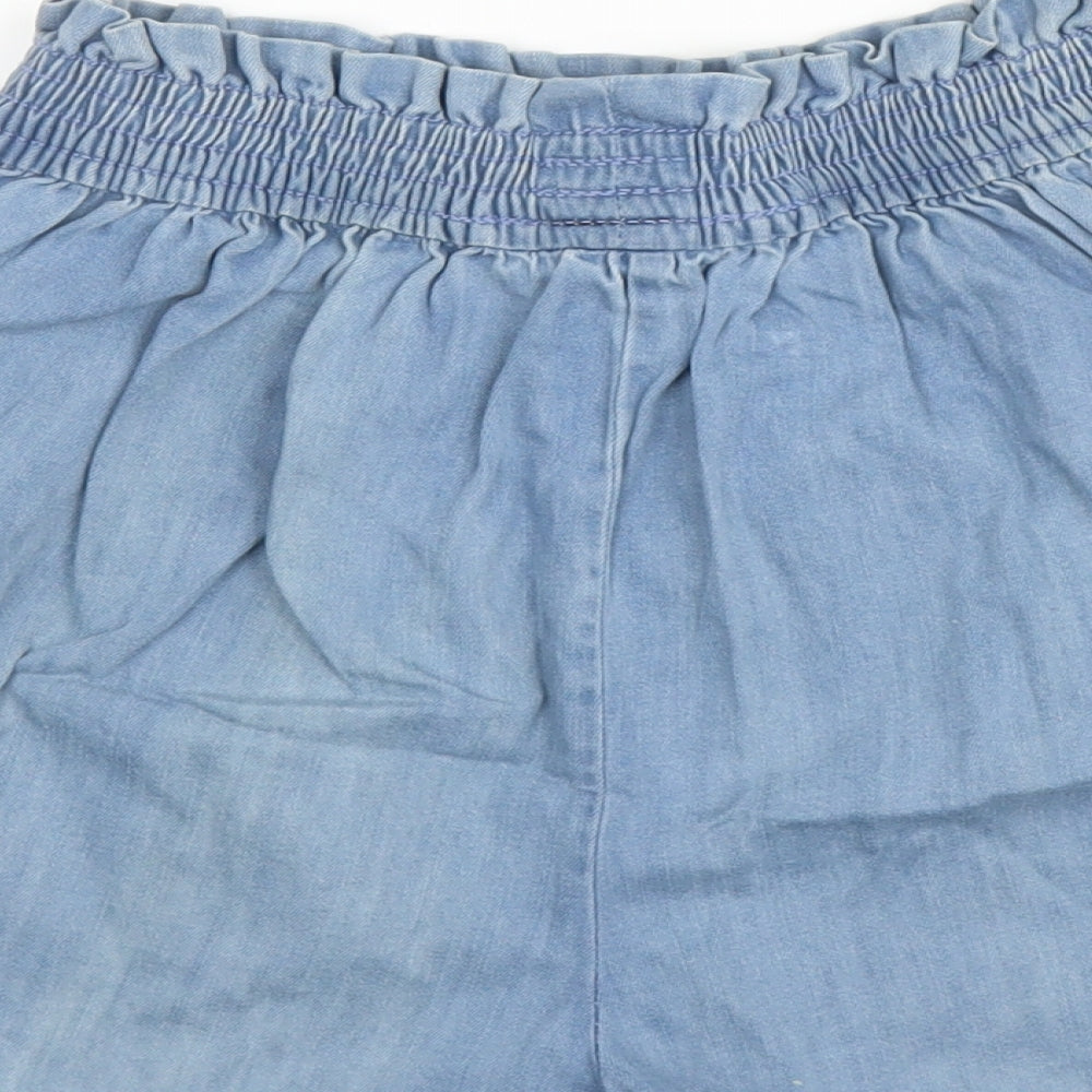 NEXT Girls Blue  Cotton Paperbag Shorts Size 12 Years  Regular