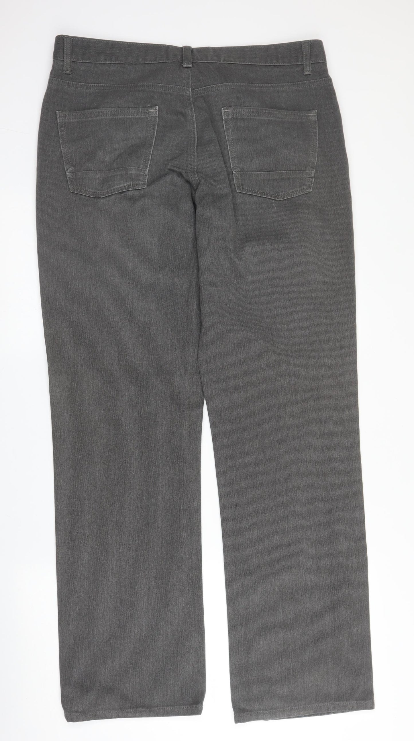 Heritage Mens Grey  Cotton Straight Jeans Size 36 in L34 in Regular Zip